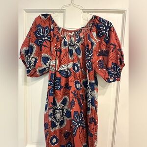 Sundry Red and Blue Floral Blouse